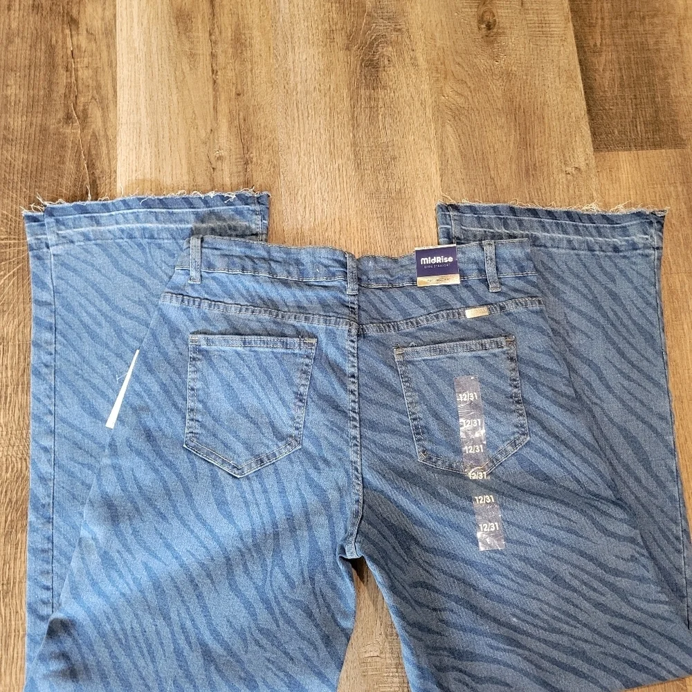 Angels Blue Zebra Print Jeans - Picture 3 of 15